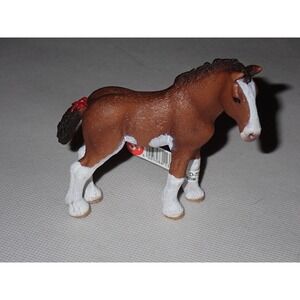 Schleich Kids Clydesdale Foal Horse Toy Figure Brown White 13810 NEW